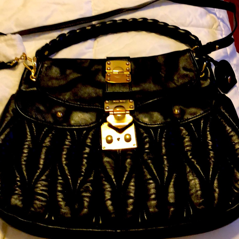 Miu Miu black leather purse